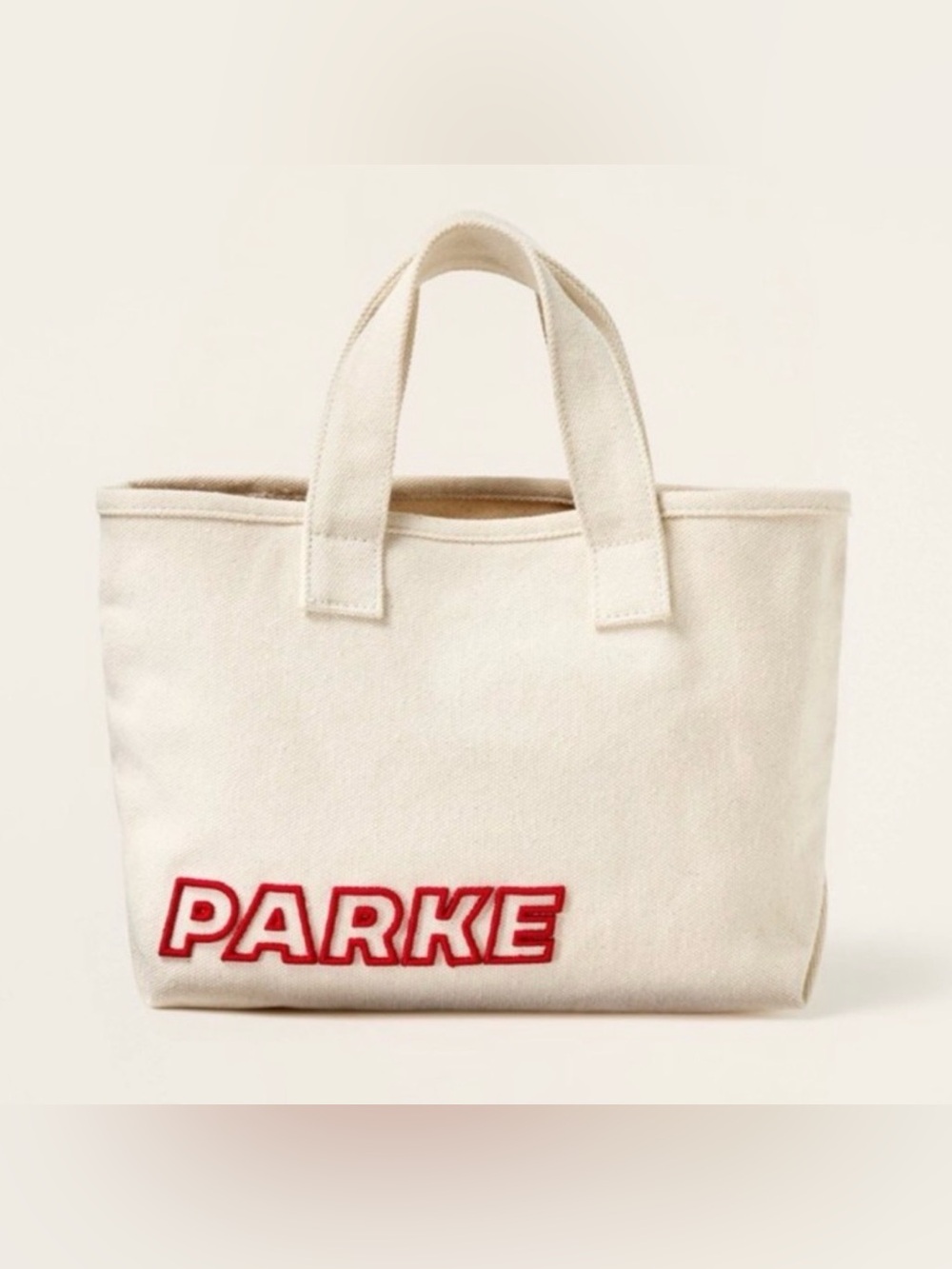 Target x Parke Canvas Tote Bag Natural Red Logo Mini Tote New With Tag